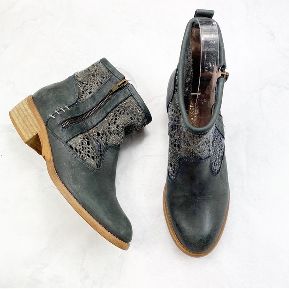 [Musse & Cloud] Leather Western-Style Ankle Boots - Picture 3 of 6